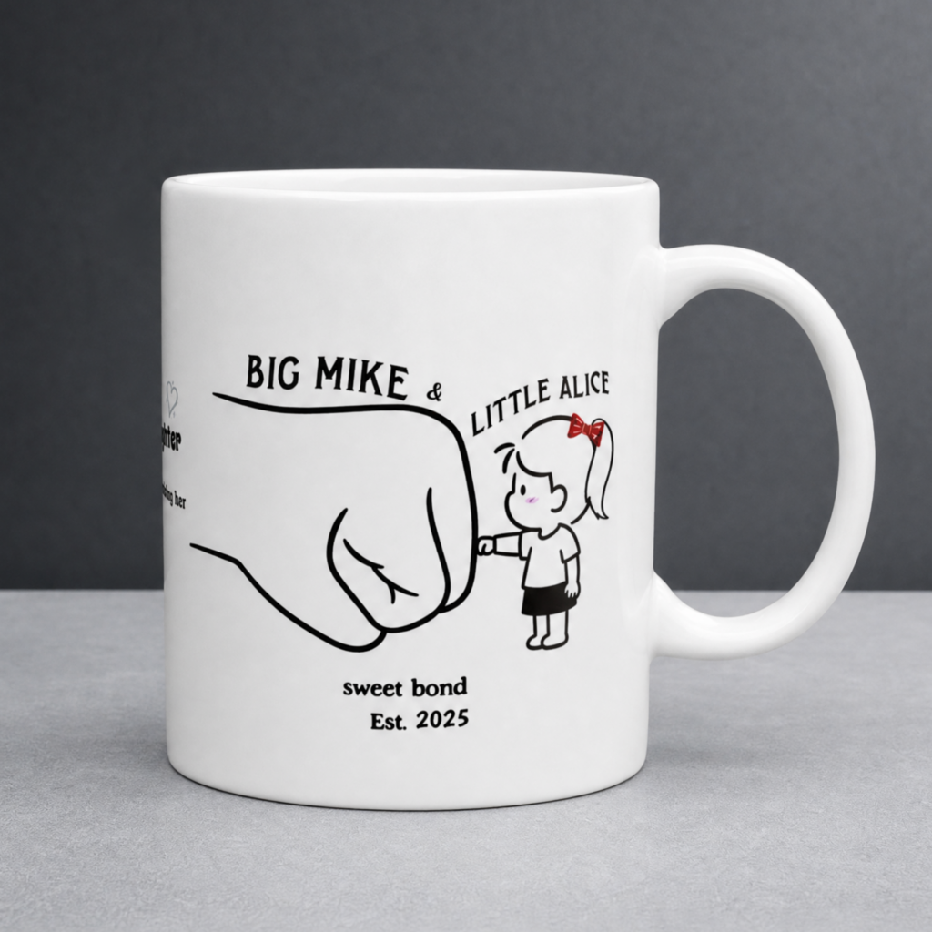 Daddy & Daughter Mug – Personalized Fist Bump Gift for Dad
