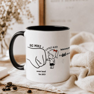 Daddy & Daughter Mug – Personalized Fist Bump Gift for Dad, 8 Colors