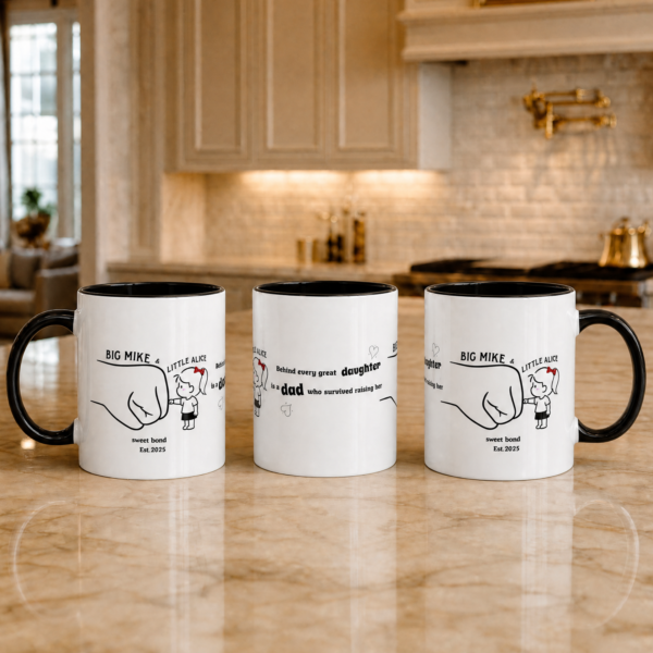 Daddy & Daughter Mug – Personalized Fist Bump Gift for Dad, 8 Colors