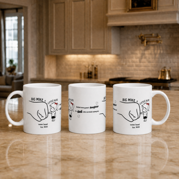 Daddy & Daughter Mug – Personalized Fist Bump Gift for Dad