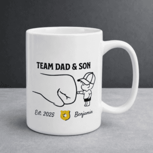 Team Dad & Son Mug – Personalized Name Gift for Dad