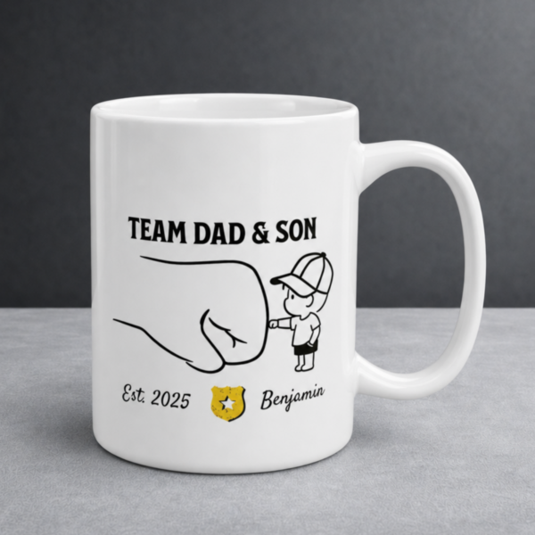 Team Dad & Son Mug – Personalized Name Gift for Dad