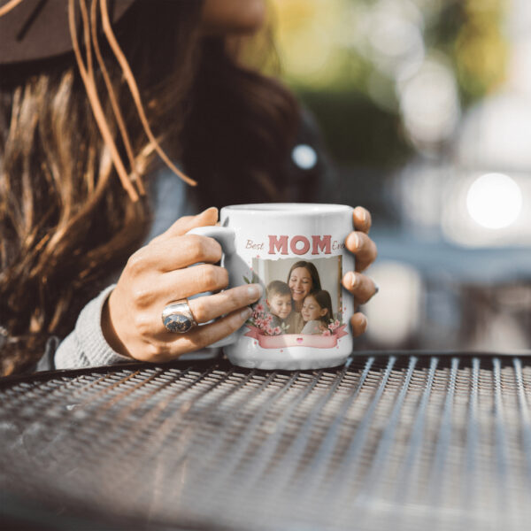 Best Mom Ever Floral Photo Mug – Personalized Photo Gift for Mom