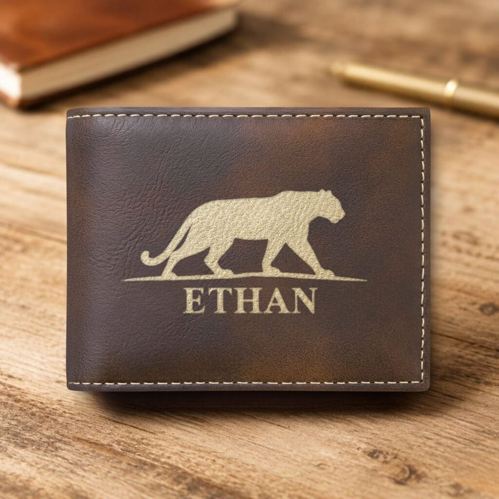 Personalized Bi-Fold Wallet – Panther Prowl Gift for Him