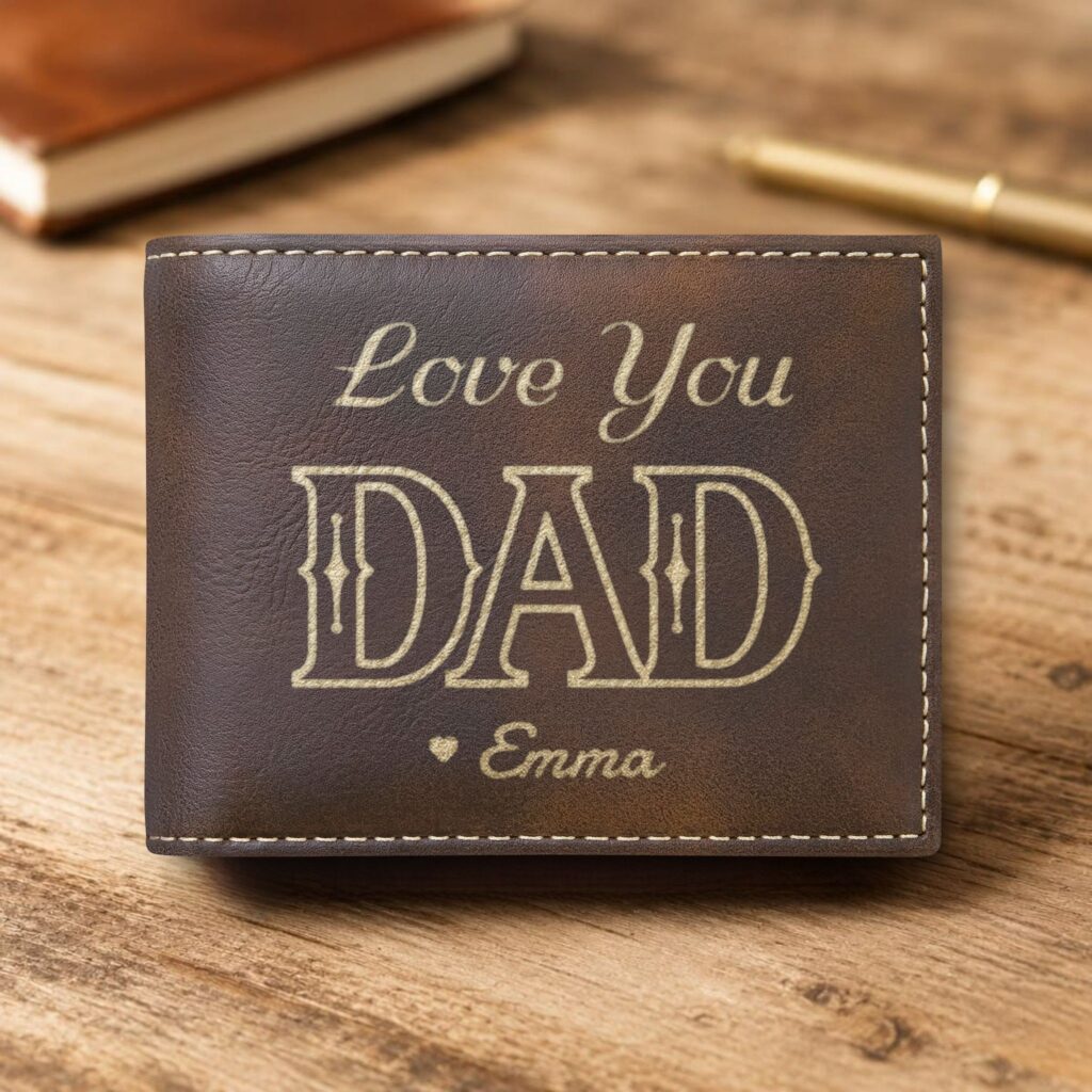 Personalized Bi-Fold Wallet – Love You Dad Gift