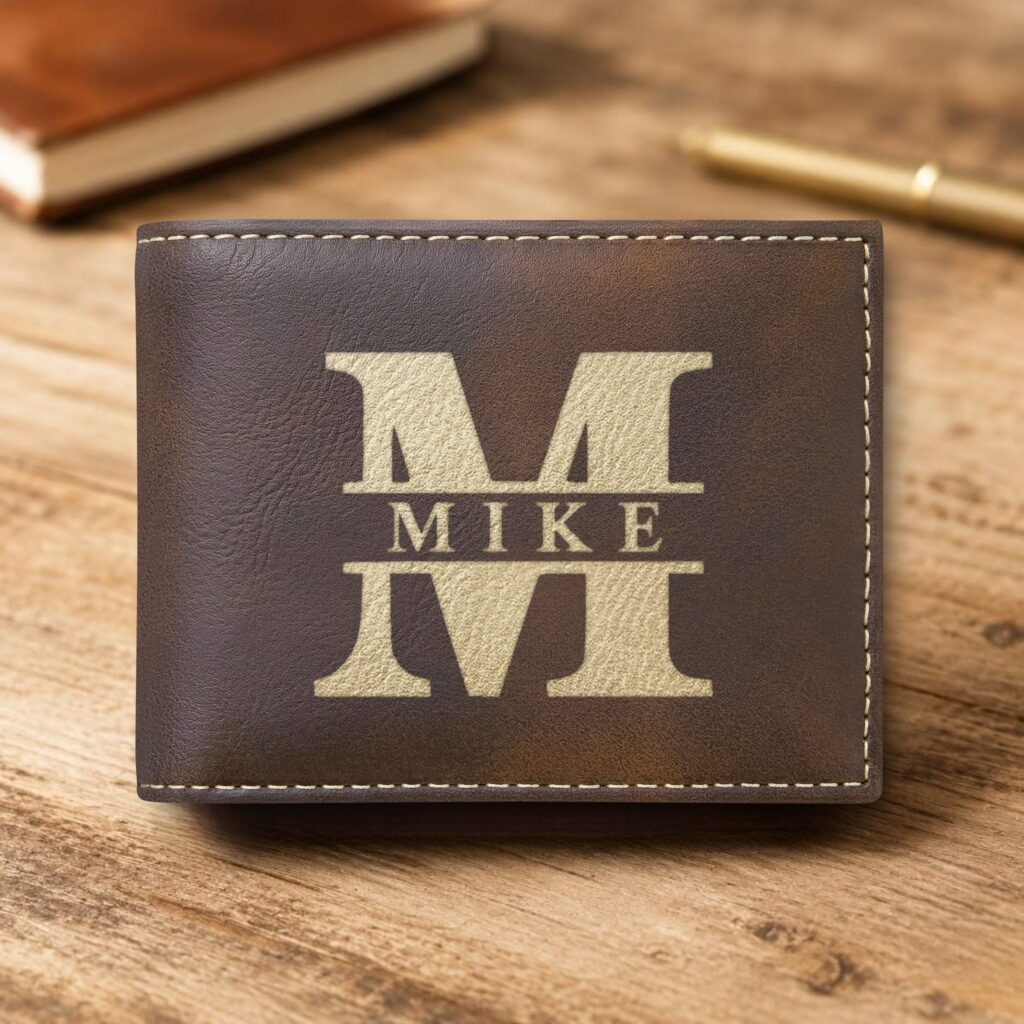 Personalized Bi-Fold Wallet – Monogram Initial Gift for Men
