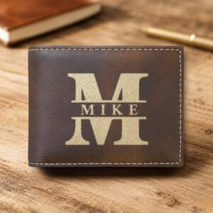 Personalized Bi-Fold Wallet – Monogram Initial Gift for Men