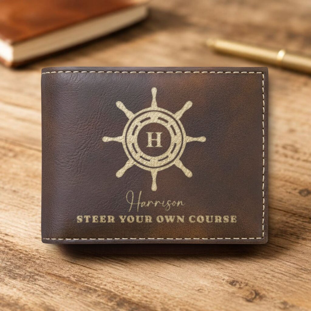 Personalized Bi-Fold Wallet – Steer Your Own Course Gift