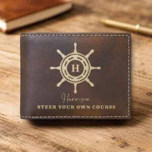 Personalized Bi-Fold Wallet – Steer Your Own Course Gift