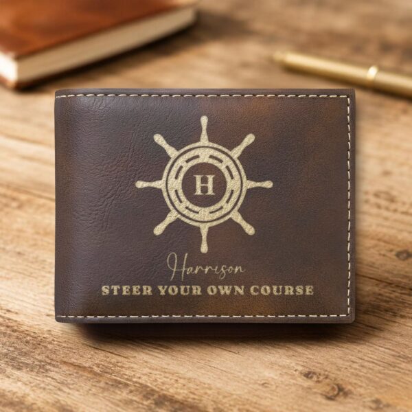 Personalized Bi-Fold Wallet – Steer Your Own Course Gift