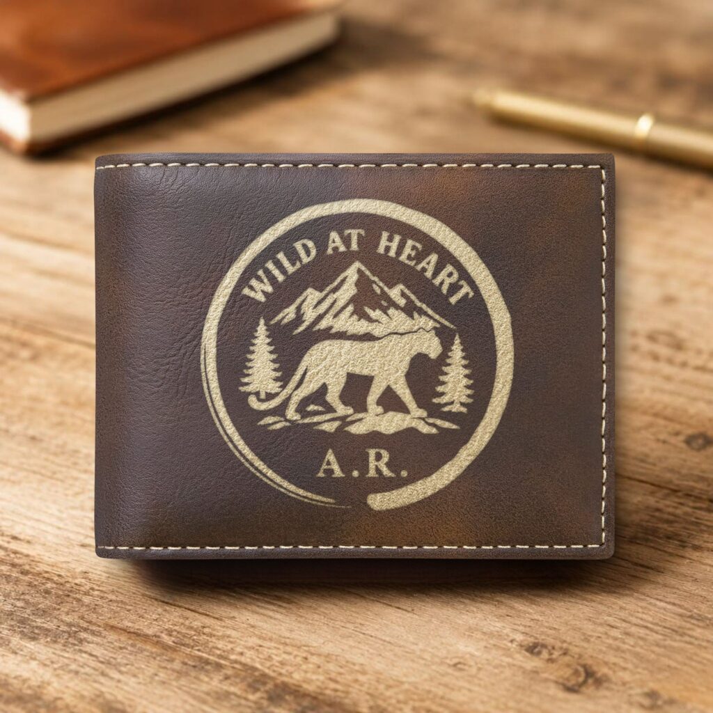 Personalized Bi-Fold Wallet – Wild at Heart Gift for Him