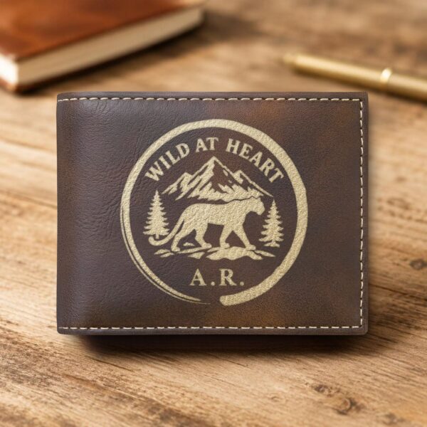 Personalized Bi-Fold Wallet – Wild at Heart Gift for Him