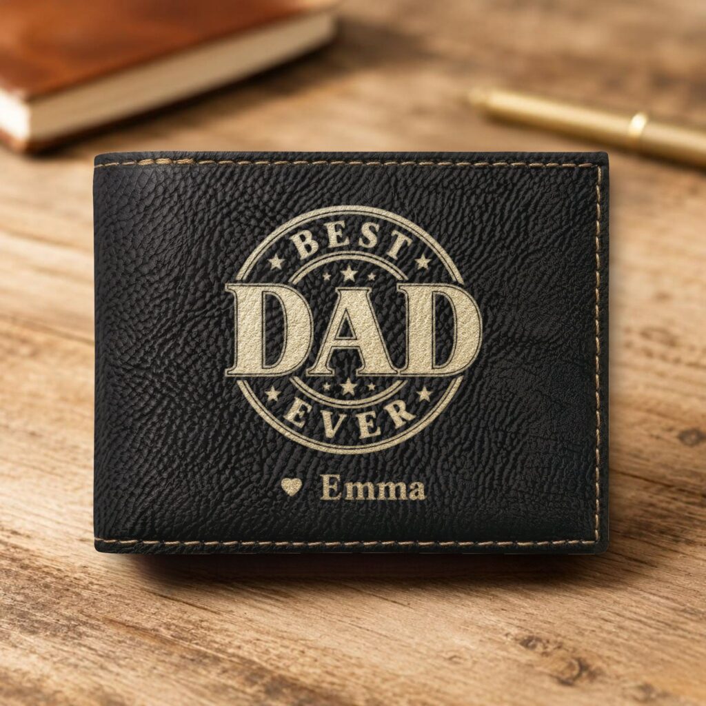 Personalized Bi-Fold Wallet – Best Dad Ever Gift