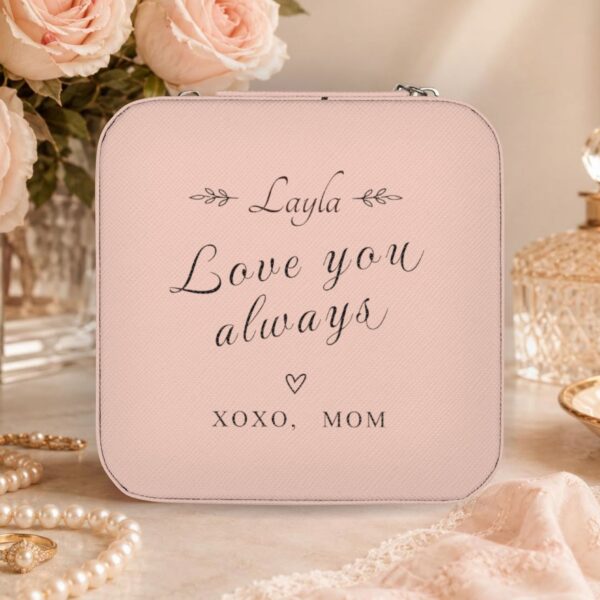 Personalized Travel Jewelry Case — 'Love You Always' Keepsake with Custom Names