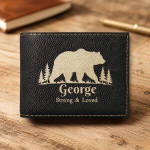 Personalized Bi-Fold Wallet – Strength & Love Gift for Him