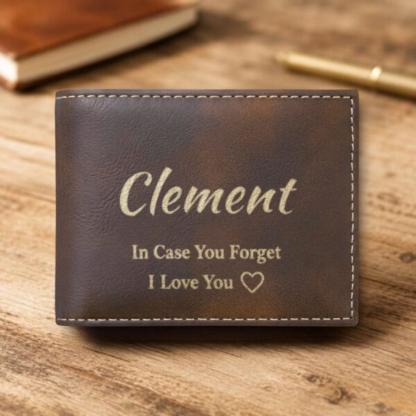 Personalized Bi-Fold Wallet – Love Note Gift for Him