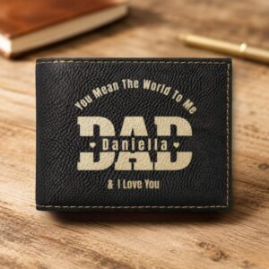 Personalized Bi-Fold Wallet – You Mean The World To Me Gift