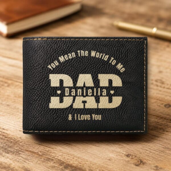 Personalized Bi-Fold Wallet – You Mean The World To Me Gift