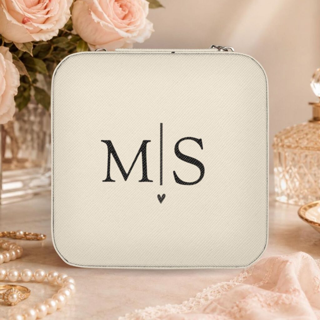 Compact Personalized Jewelry Travel Case – Monogrammed Pink Travel Jewelry Organizer
