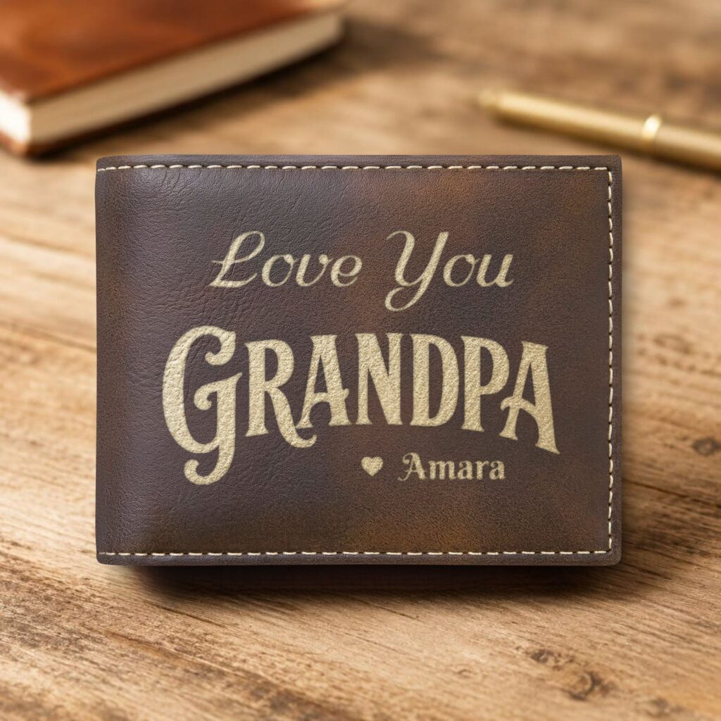 Personalized Bi-Fold Wallet – Love You Gift for Grandpa
