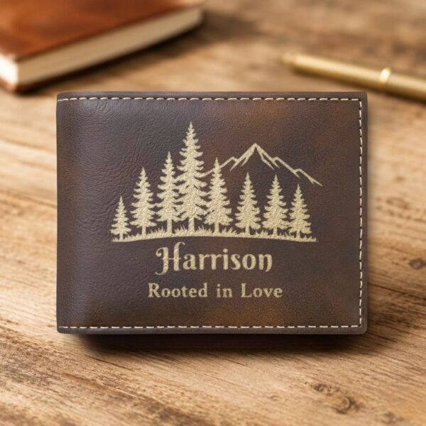Personalized Bi-Fold Wallet – Romantic Gift for Him