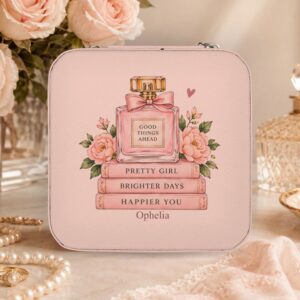 Personalized Travel Jewelry Case — 'Good Things Ahead' Gift with Custom Name
