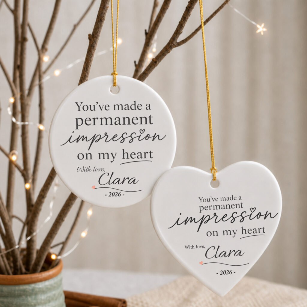 You've Made a Permanent Impression On My Heart – Personalized Ceramic Ornament