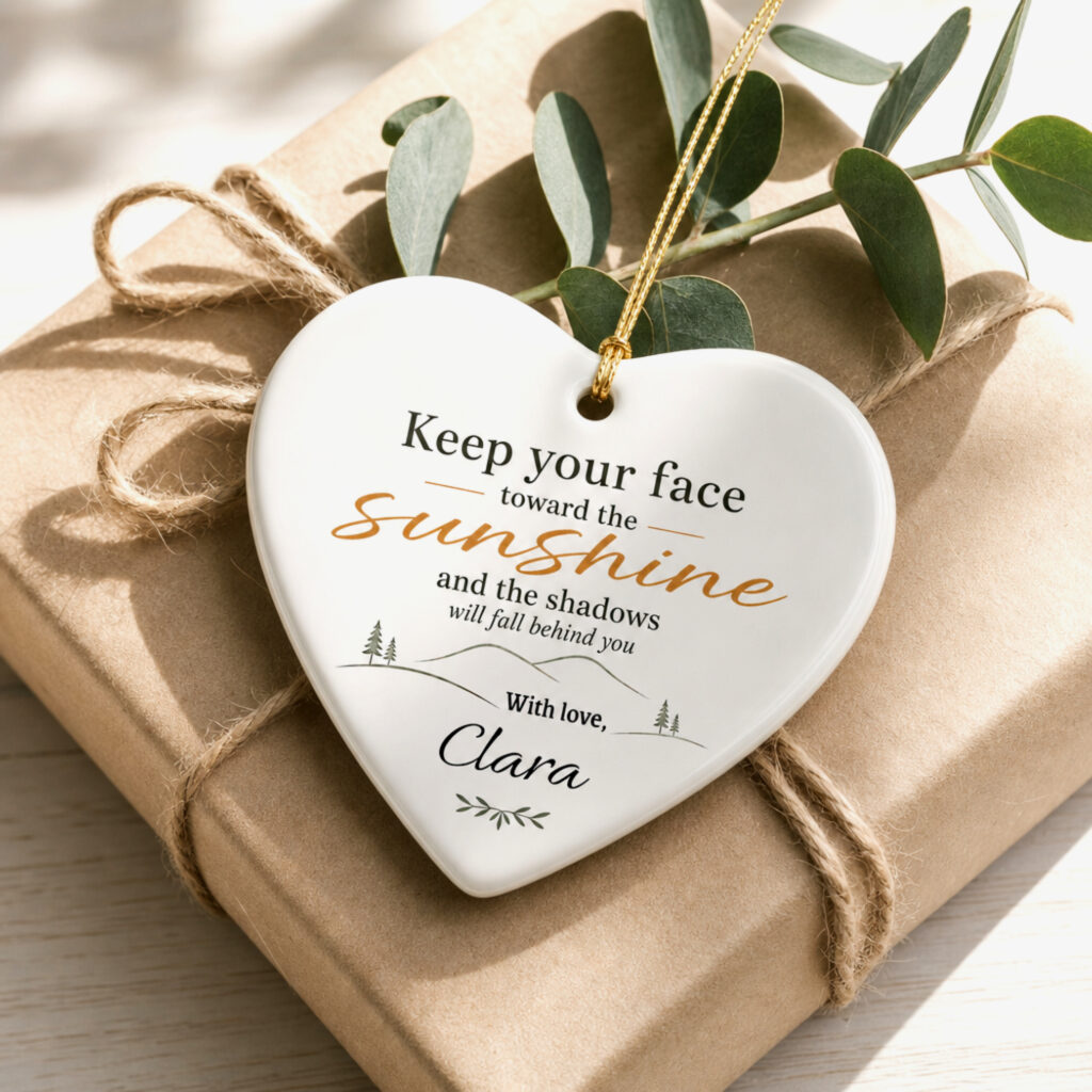 Keep Your Face Toward the Sunshine – Personalized Ceramic Ornament