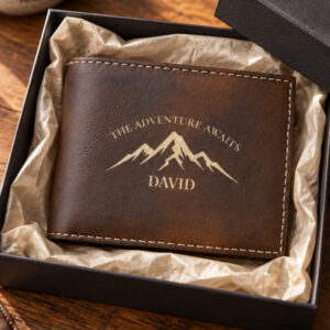 Personalized Bi-Fold Wallet – Engraved Gift for Him