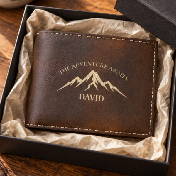Personalized Bi-Fold Wallet – Engraved Gift for Him
