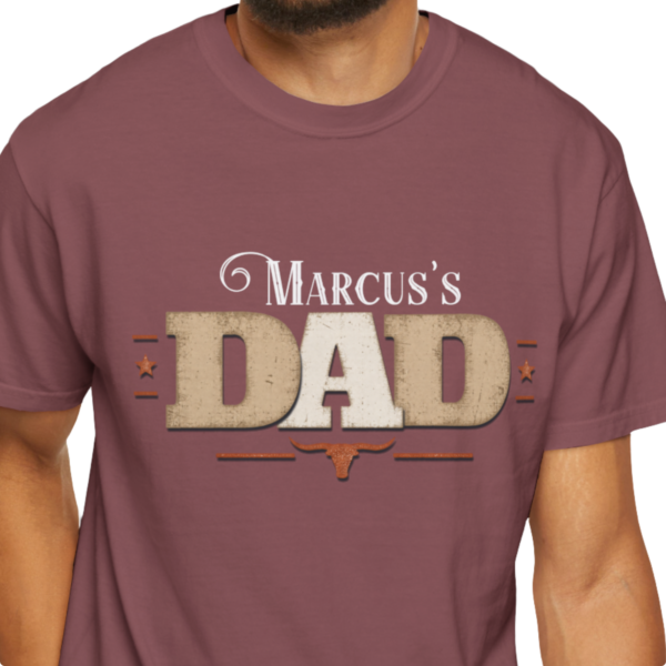 Personalized Dad Heavyweight T-Shirt | Custom Name Western Comfort Colors Tee