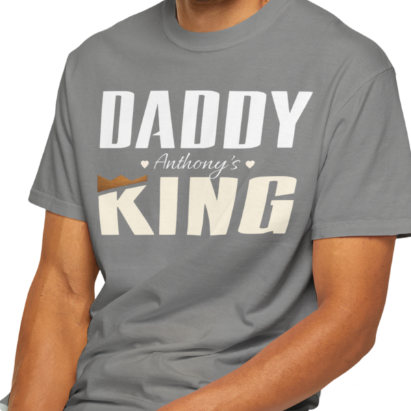 Personalized Daddy King Heavyweight T-Shirt | Custom Name Comfort Colors Tee