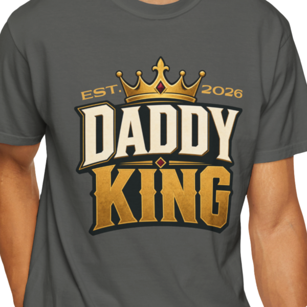 Personalized Daddy King Crown Heavyweight T-Shirt | Custom Est. Year Comfort Colors Tee