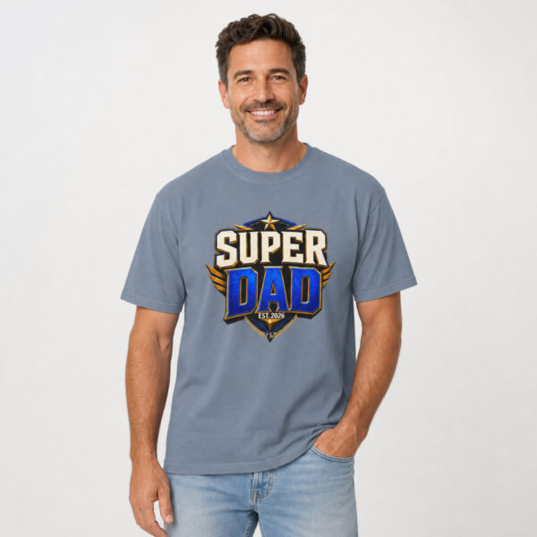 Personalized Super Dad Comic Heavyweight T-Shirt | Custom Est. Year Comfort Colors Tee