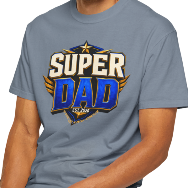 Personalized Super Dad Comic Heavyweight T-Shirt | Custom Est. Year Comfort Colors Tee