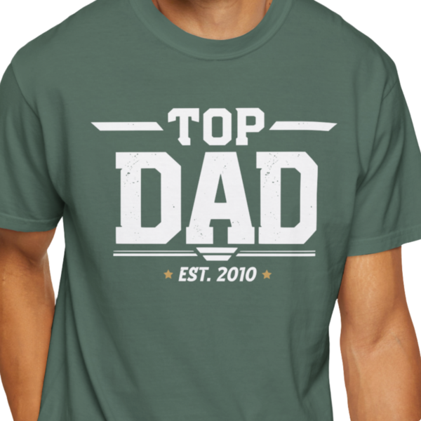 Personalized Top Dad Heavyweight T-Shirt | Custom Est. Year Grunge Comfort Colors Tee