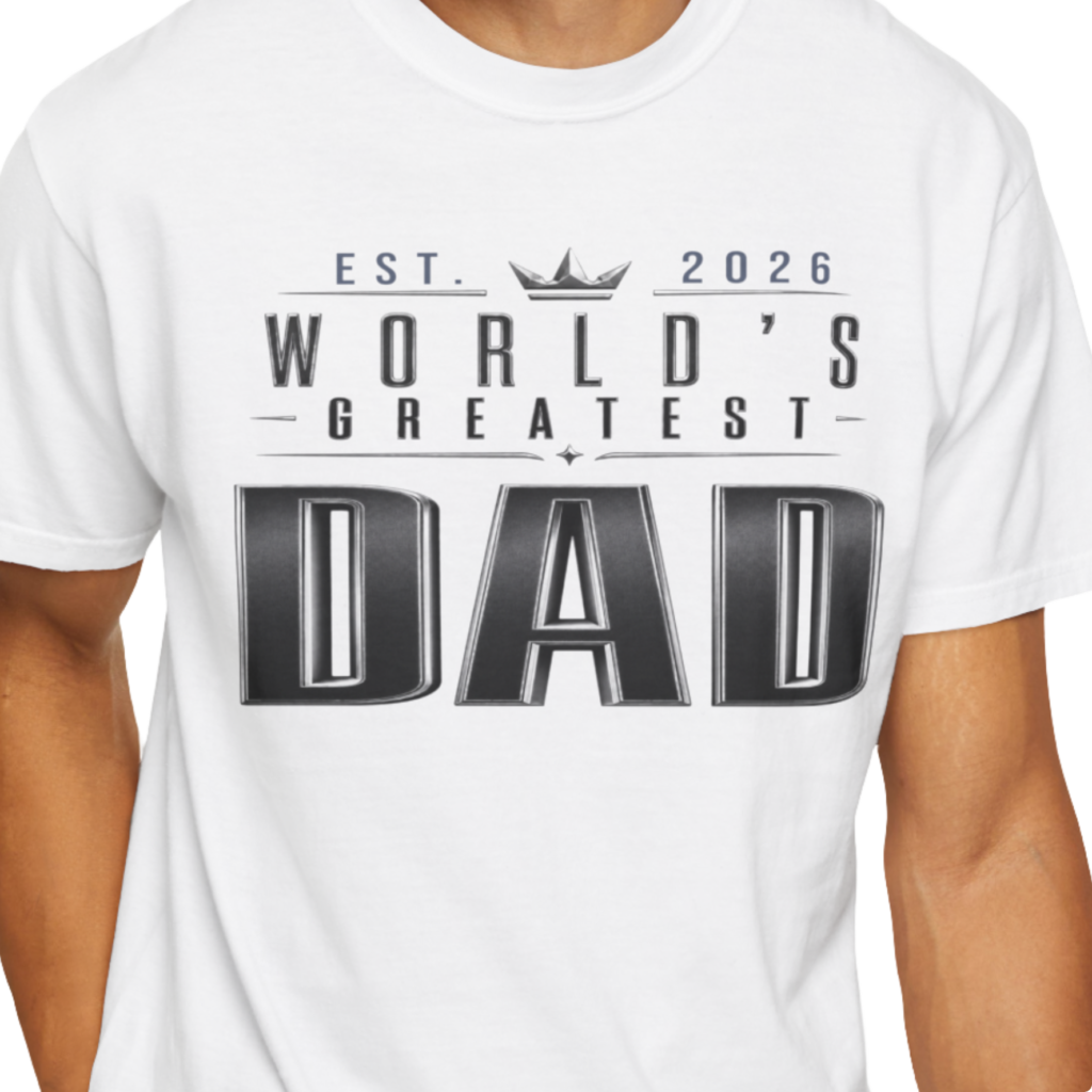 Personalized World's Greatest Dad Heavyweight T-Shirt | Custom Est. Year Comfort Colors Tee
