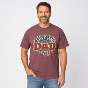 Personalized Love You Dad Heavyweight T-Shirt | Custom Name Comfort Colors Tee