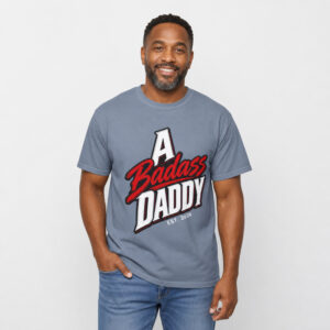 Personalized A Badass Daddy Heavyweight T-Shirt | Custom Est. Year Comic Comfort Colors Tee