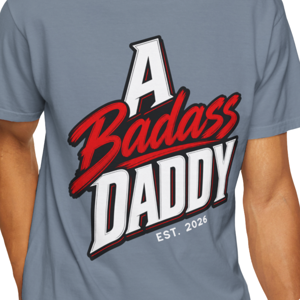 Personalized A Badass Daddy Heavyweight T-Shirt | Custom Est. Year Comic Comfort Colors Tee