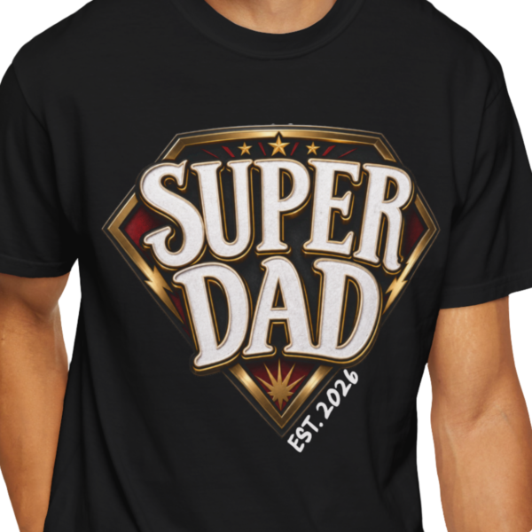 Personalized Super Dad Heavyweight T-Shirt | Custom Est. Year Comic Comfort Colors Tee