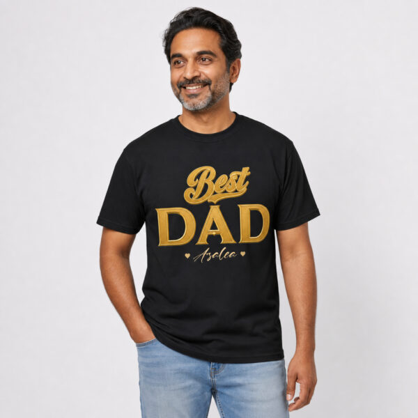Personalized Best Dad Heavyweight T-Shirt | Custom Name Comfort Colors Tee