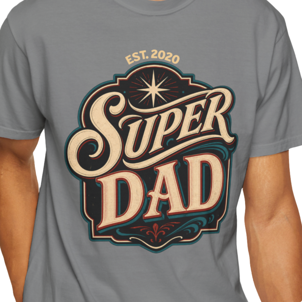 Personalized Super Dad Heavyweight T-Shirt | Custom Est. Year Comfort Colors Tee
