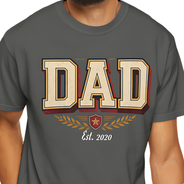 Personalized Dad Crest Heavyweight T-Shirt | Custom Est. Year Comfort Colors Tee