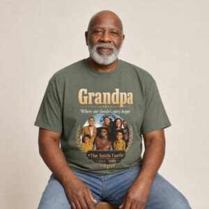 Personalized "Where Our Family Story Began" Heavyweight T-Shirt | Custom Photo & Family Name Comfort Colors Tee