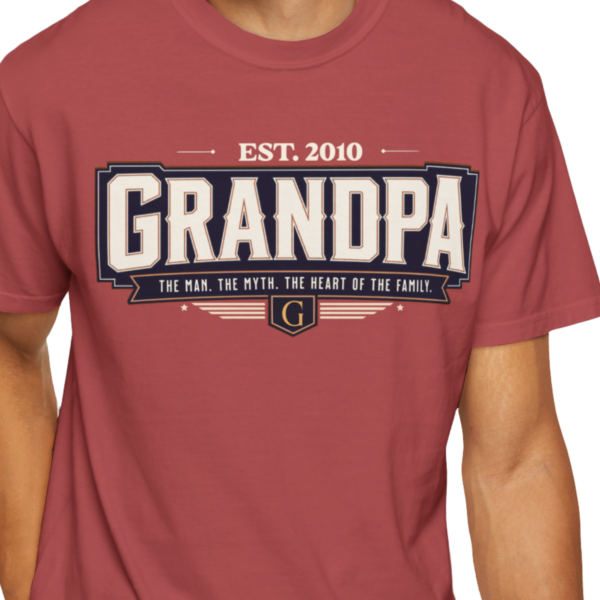 Personalized The Man. The Myth. Grandpa Heavyweight T-Shirt | Custom Est. Year Comfort Colors Tee