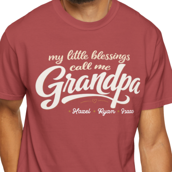 Personalized Call Me Grandpa Heavyweight T-Shirt | Custom Grandkids' Names Script Comfort Colors Tee