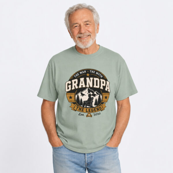 Personalized The Man. The Myth. The Legend. Grandpa Heavyweight T-Shirt | Custom Est. Year Comfort Colors Tee