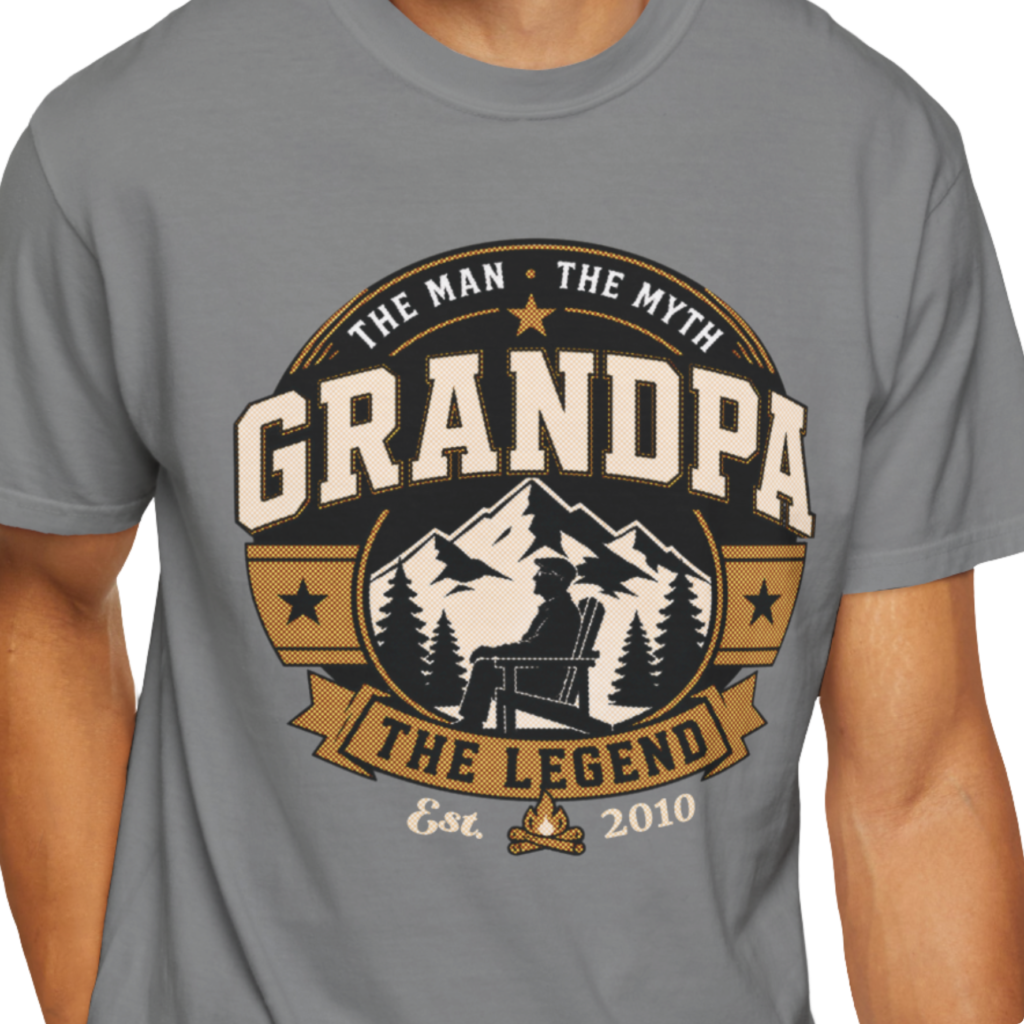 Personalized The Man. The Myth. The Legend. Grandpa Heavyweight T-Shirt | Custom Est. Year Comfort Colors Tee