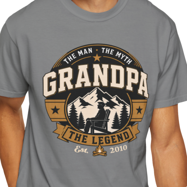 Personalized The Man. The Myth. The Legend. Grandpa Heavyweight T-Shirt | Custom Est. Year Comfort Colors Tee